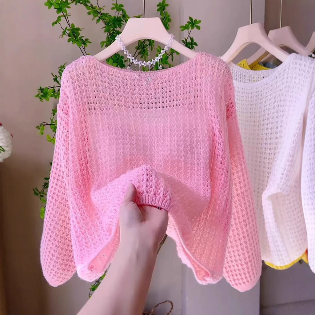 Off-the-shoulder Long-sleeved Lightweight Shawl