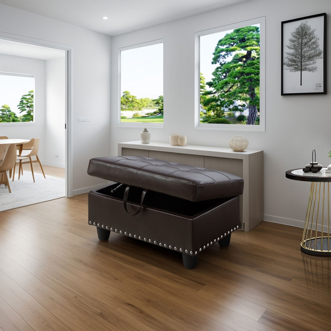 Only Self Pickup--Brown Faux Leather Synthetic Leather 3-Piece Sofa Set