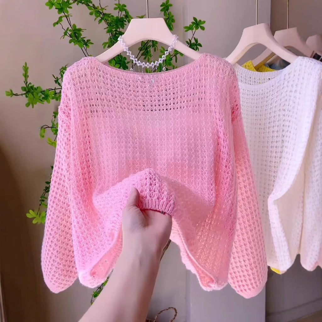 Off-the-shoulder Long-sleeved Lightweight Shawl