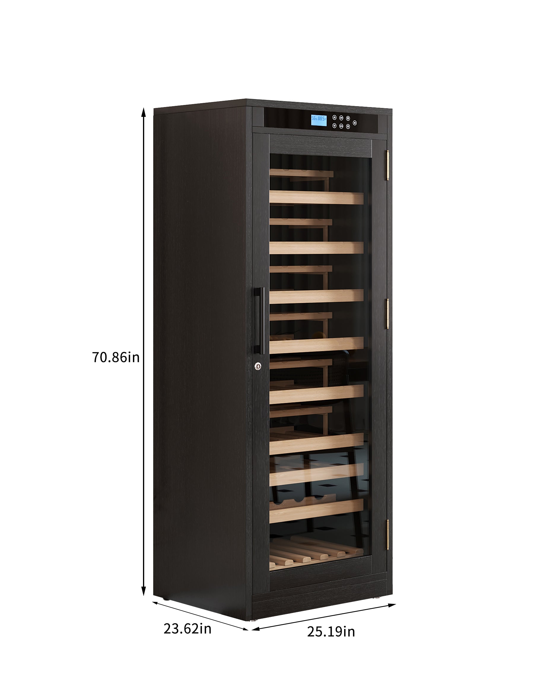 Intelligent Temperature-Controlled Multi-Tiered Black Grape Wine Cabinet