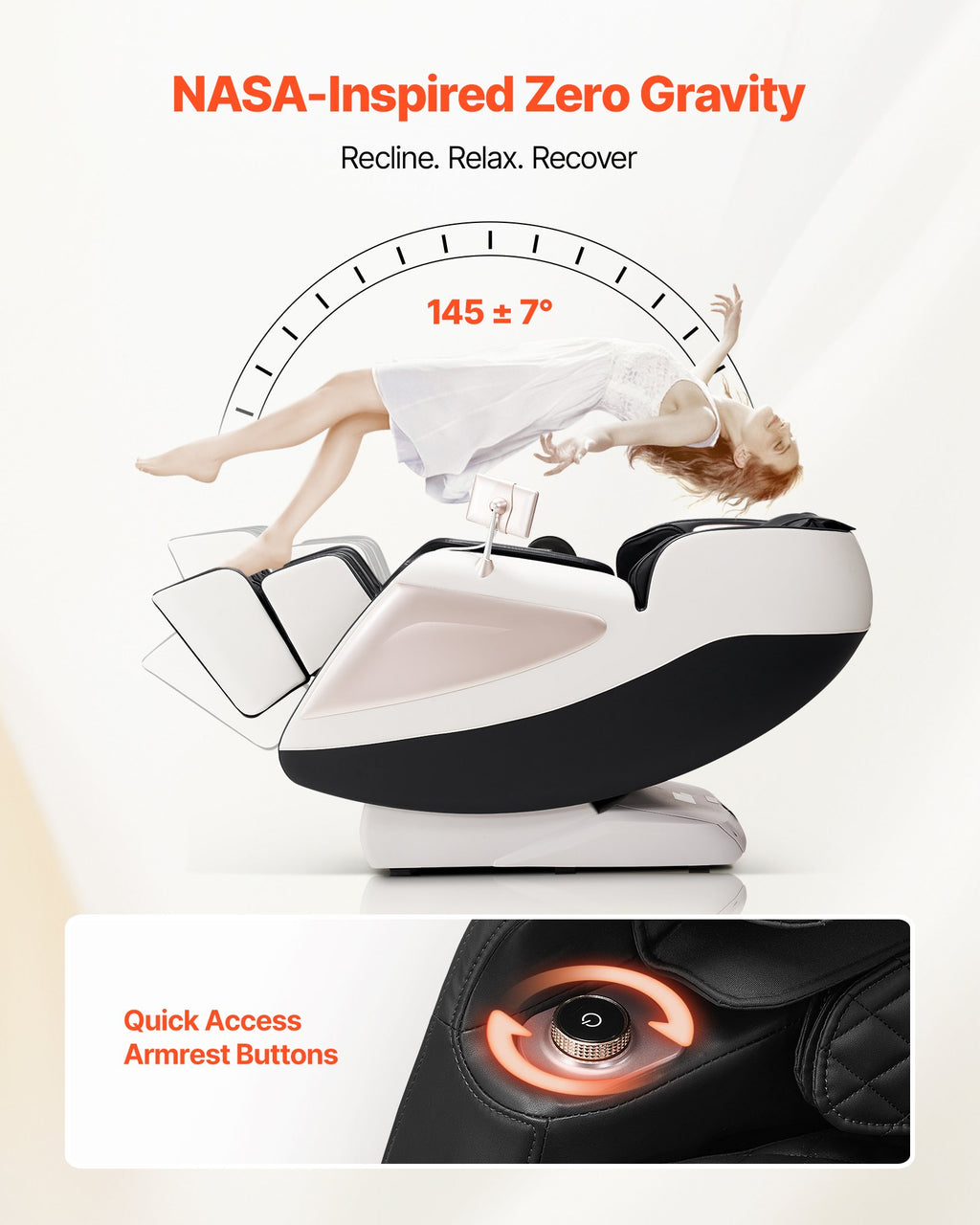 Full Body Massage Chair, 3D Zero Gravity Recliner With SL Track, 18 Auto Modes, Heat, Foot Rollers, Armrest Control, LCD Display, 36 Airbags, Retractable Footrest